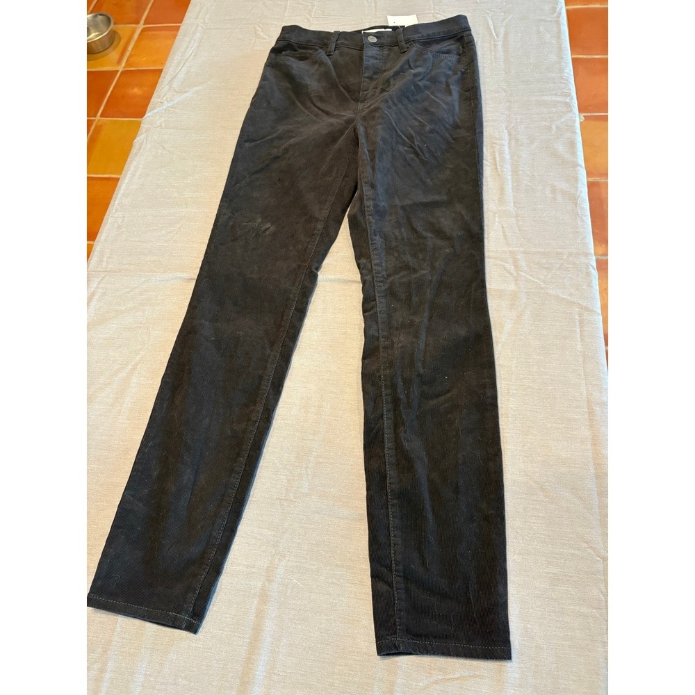 LOFT The Skinny High Rise Corduroy Pants Black Size 26/2 Regular Fit